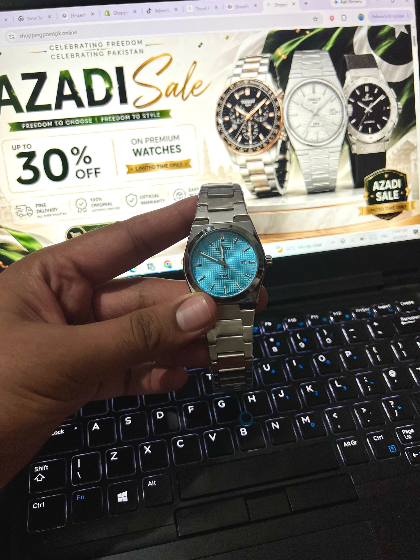 POEDAGAR PRX Turquoise Blue Dial Watch – Premium Stainless Steel Luxury Quartz Watch for Men