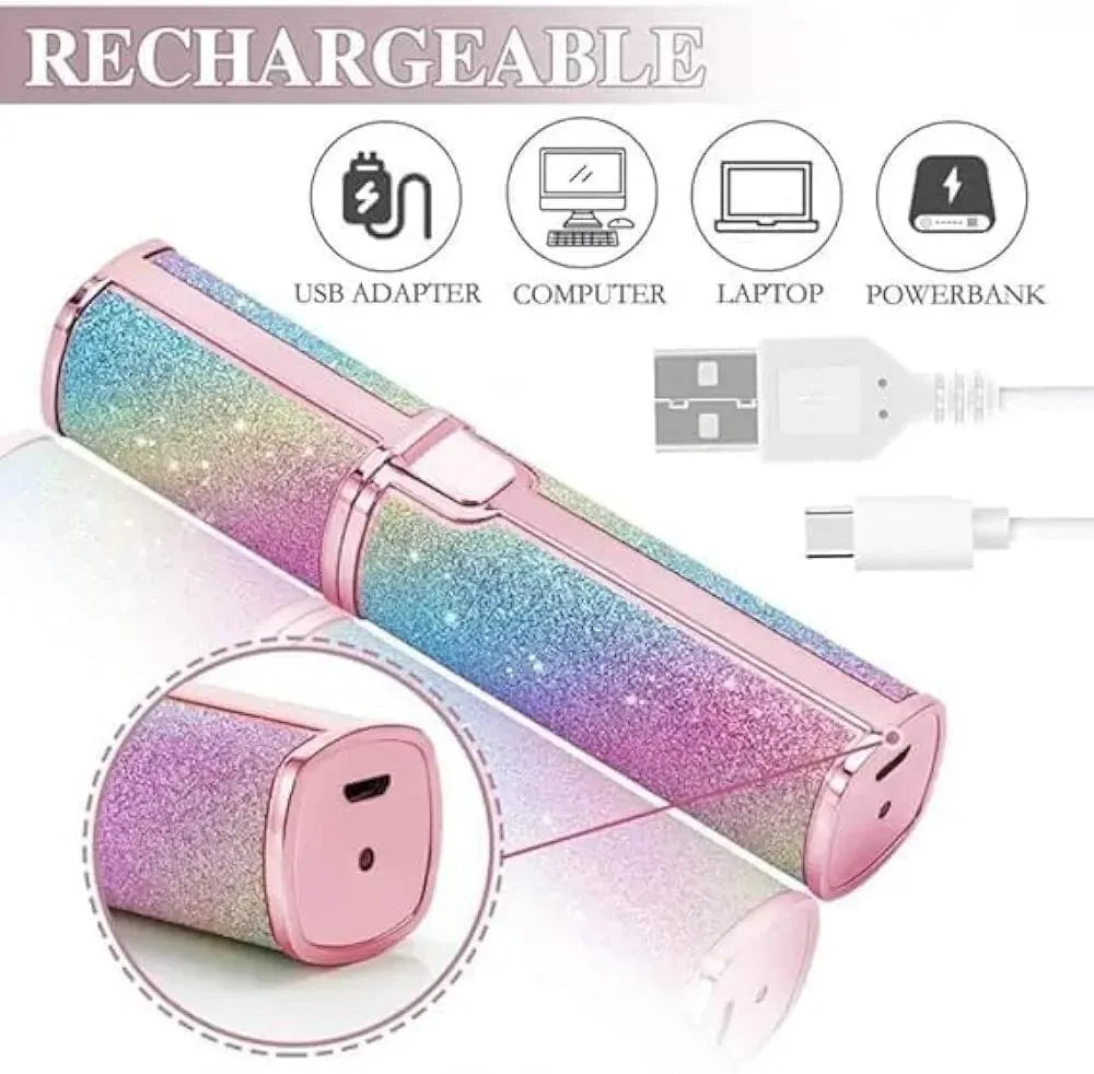 2-in-1 Rechargeable Eyebrow Trimmer & Facial Hair Remover – USB Portable Painless Hair Shaver for Women