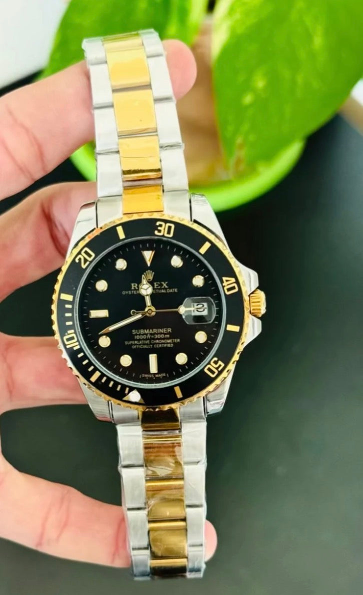 Rolex Submariner Black Dial – Two-Tone Gold & Silver Luxury Watch