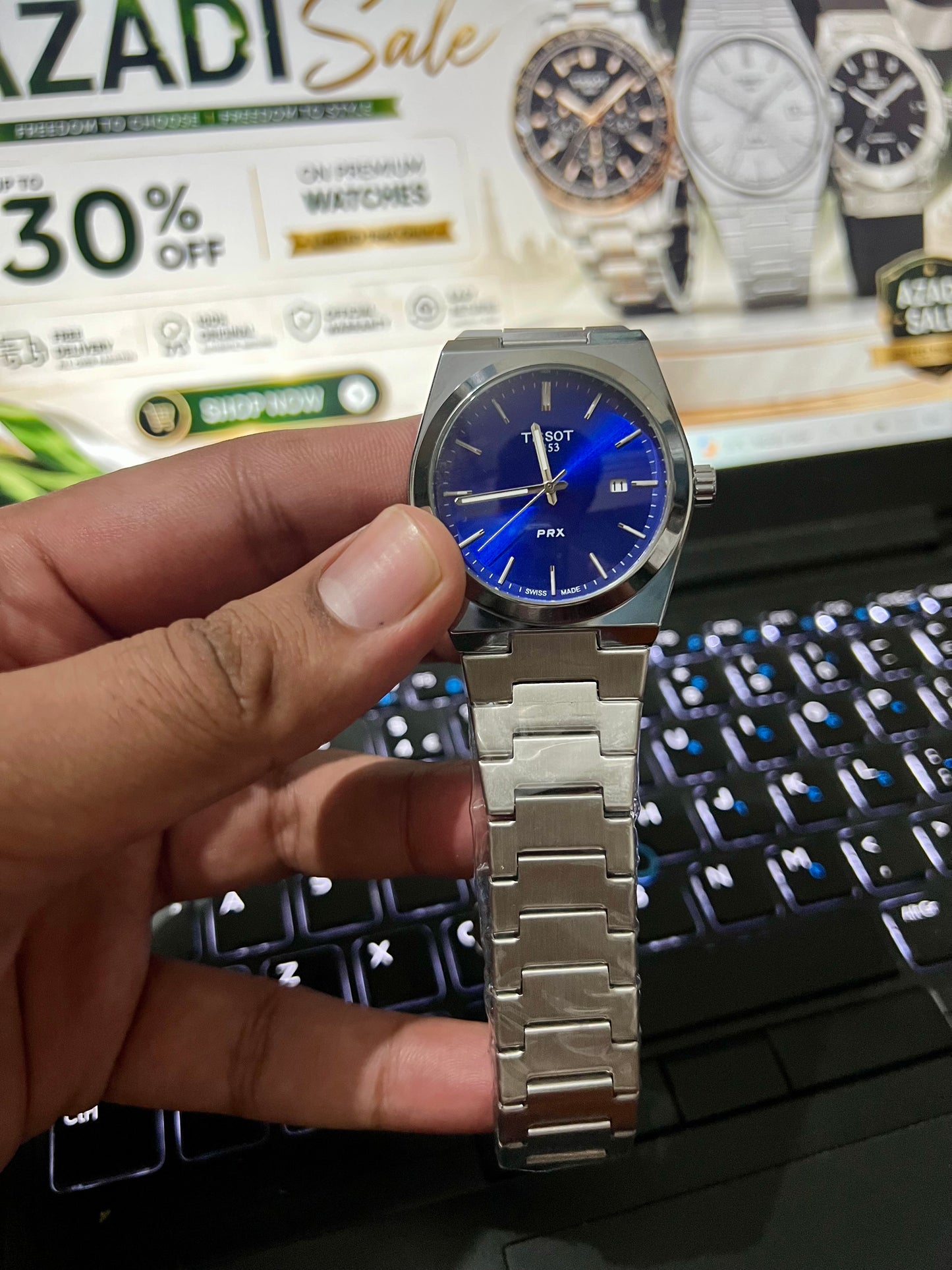 Tissot PRX Blue Dial – Premium Stainless Steel Quartz Watch for Men | Luxury Classic Design