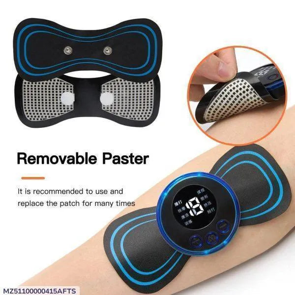 Portable EMS Smart Muscle Massager | Rechargeable Digital Electric Pulse Therapy Massage Pad for Neck, Shoulder, Back & Body Pain Relief