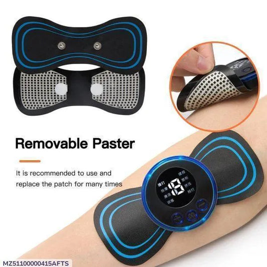 Portable EMS Smart Muscle Massager | Rechargeable Digital Electric Pulse Therapy Massage Pad for Neck, Shoulder, Back & Body Pain Relief
