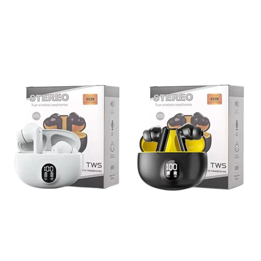 Wireless Bluetooth Earbuds with LED Display & Deep Bass Sound