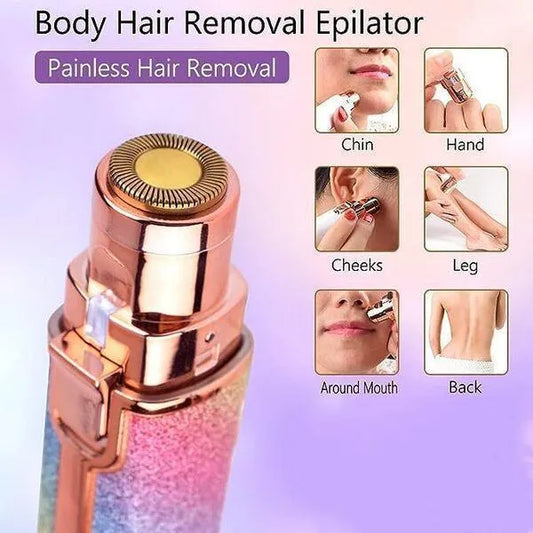 2-in-1 Rechargeable Eyebrow Trimmer & Facial Hair Remover – USB Portable Painless Hair Shaver for Women