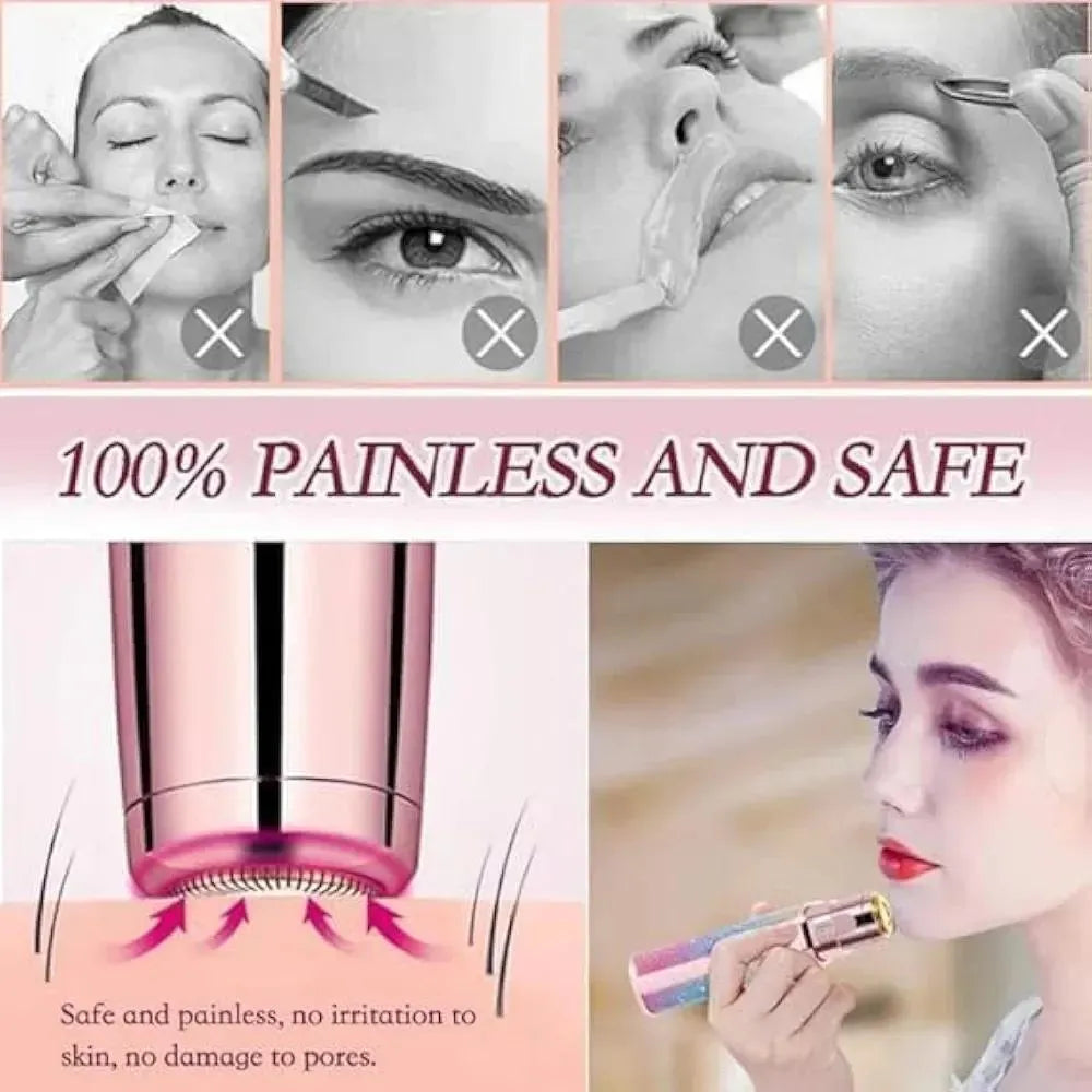 2-in-1 Rechargeable Eyebrow Trimmer & Facial Hair Remover – USB Portable Painless Hair Shaver for Women